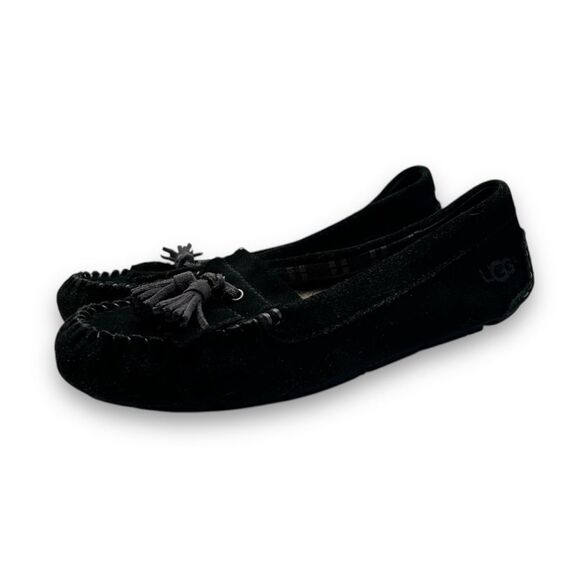 UGG Women's Black Suede Moccasins 7 - Picture 1 of 11